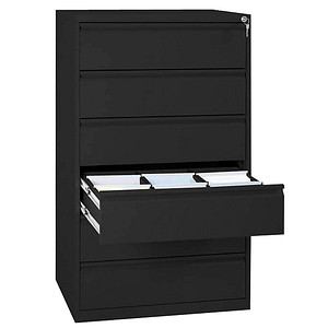 4061815526143 - Karteischrank tiefschwarz 760 x 620 x 1320 cm  4061815526143 LÜLLMANN