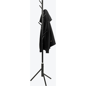 4001070525260 - Garderobenständer HAKU 8 Haken mit jeweils 5 kg Tragkraft Ø 480 x H 1730 mm Stahlrohr lackiert schwarz