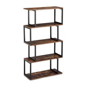 4052025316006 - Bücherregal Industrial Design 5 Ablagen mdf & Metall HxBxT 136 x 73 x 30 cm Standregal braun schwarz - Relaxdays