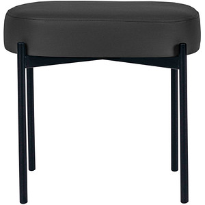 3660141955521 - Sitzbank easyChair® by Paperflow GAIA oval S desinfektionsmittelbeständiger Kunstlederbezug schwarz 4-Fußgestell mattschwarz B 490 x T 380 x H 455 mm