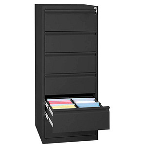 4061815526075 - Karteischrank tiefschwarz 530 x 620 x 1320 cm  4061815526075 LÜLLMANN