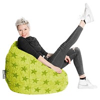 Stars Fluffy Sitzsack XL POINT SITTING büroshop24 >> grün