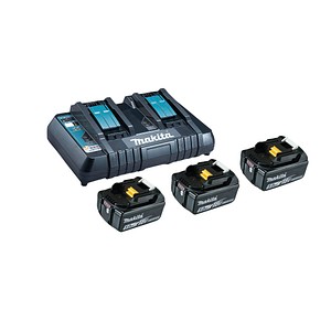 makita Werkzeugakkus mit Schnellladegerät Power Source Kit Lithium-Ionen 3x 5,0 Ah