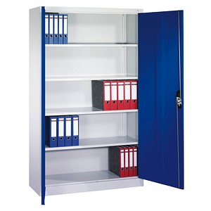 CP Stahlschrank C 2000 Acurado 9460-000 S10694 lichtgrau, enzianblau 120,0 x 40,0 x 195,0 cm, aufgebaut