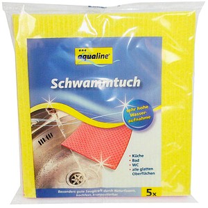 aqualine® Schwammtücher Baumwolle 95 °C waschbar, 5 St.
