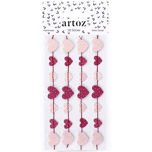 7612450228212 - Aufkleber 3D Herzgirlande 6 St