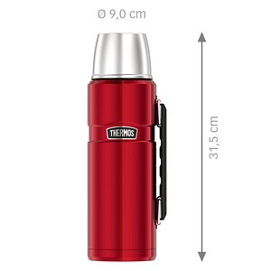 5010576904362 - THERMOS STAINLESS KING BEVERAGE BOTTLE Thermosflasche Unverfälschter Geschmack ohne Innenbeschichtung trotzt jeder Situation 12 Liter Farbe cranberry red polished