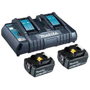 makita Werkzeugakkus mit Schnellladegerät Power Source Kit Lithium-Ionen 2x 5,0 Ah
