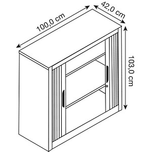 4050646266700 - Aktenschrank 3242-00 Kunststoff Stahl abschließbar 3 OH 100 x 103 x 42 cm anthrazit 4050646266700 C+P-Möbel 4050646266700 - Aktenschrank 3242-00 Kunststoff Stahl abschließbar 3 OH 100 x 103 x 42 cm anthrazit 4050646266700 C+P-Möbel