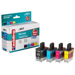 4 edding EDD-401 schwarz, cyan, magenta, gelb Tintenpatrone ersetzt brother LC-900BK/C/M/Y 4 edding EDD-401 schwarz, cyan, magenta, gelb Tintenpatrone ersetzt brother LC-900BK/C/M/Y