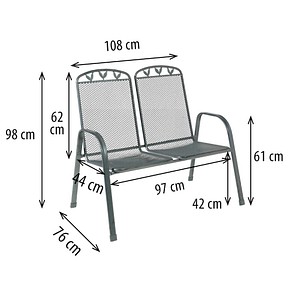 4009977494474 - Gartenbank Toulouse 416322 eisengrau Metall 1080 cm 4009977494474 greemotion