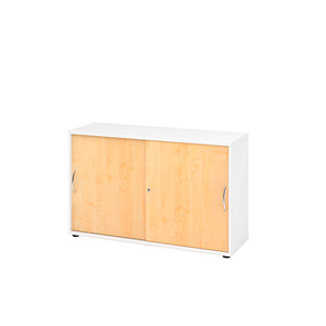 HAMMERBACHER Schiebetürenschrank 1752S, V1752S/W/3/BM ahorn, weiß 1 Fachboden 120,0 x 40,0 x 74,8 cm