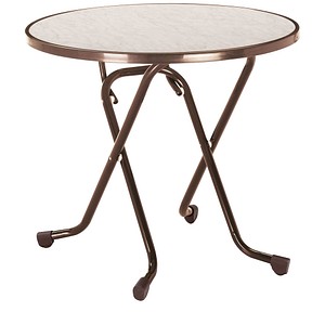 BEST Klapptisch Dublin, 73cm (H), 80x80cm (BxT), rund, braun / braun 4043153002244 BEST