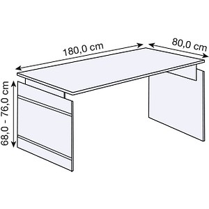 4044917429376 - Form 4 Höhenverstellbar Schreibtisch Rechteckig Anthrazit Wange 1800 (B) x 800 (T) x 760 (H) mm 4044917429376 - Form 4 Höhenverstellbar Schreibtisch Rechteckig Anthrazit Wange 1800 (B) x 800 (T) x 760 (H) mm