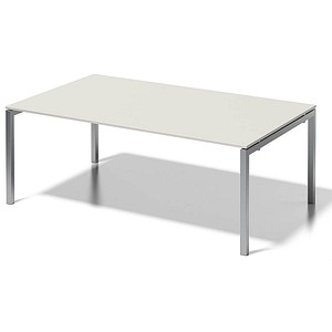 BISLEY Konferenztisch Cito grauweiß, silber rechteckig, 4-Fuß-Gestell silber, 200,0 x 120,0 x 74,0 cm