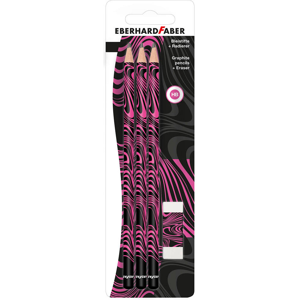 EBERHARD FABER Bleistift-Set HB schwarz/neon pink 1 Set >> büroshop24