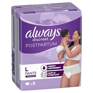 always Inkontinenzhosen discreet Postpartum Wochenbett Gr. L, 8 St.