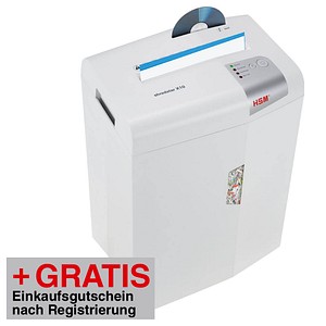 AKTION: HSM shredstar X10 Aktenvernichter mit Partikelschnitt + GRATIS Einkaufsgutschein "BestChoice", 20,- Euro nach Registrierung