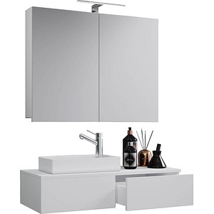 4051814380778 - 3-tlg Set Waschplatz für Gäste WC Gästebad Waschtisch Toilette Badmöbel Badezimmer Set - Gudas SC
