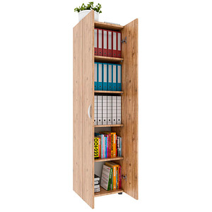 4051814420467 - Aktenschrank Ulas 5 Ordnerhöhen 4 Fachböden für ca 35 Ordner Flügeltüren B 490 x T 340 x H 1780 mm Holz Honig-Eiche