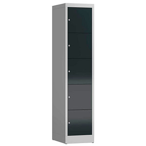 4061815858176 - Schließfachschrank ClassiX anthrazit lichtgrau X-523518 5 Schließfächer 415 x 500 x 1800 cm 4061815858176 LÜLLMANN