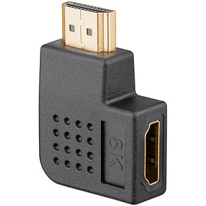 GOOBAY 65745 - Adapter, HDMI Stecker auf Buchse, 8K 60 Hz, 90° horizontal