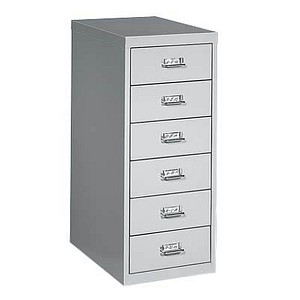 Schubladenschrank silber/silber 6 Schubladen