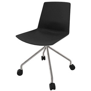 8052877356232 - Besucherstuhl Clue schwarz grau   chrom ohne Armlehnen Fußkreuz 8052877356232 Quadrifoglio
