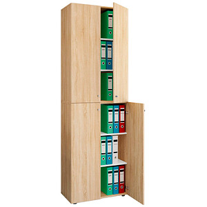 4051814427541 - Büroschrank mit 6 Fächern moderner Aktenschrank mit Drehtüren Maße ca H 220 x B 70 x T 40cm – Lona 6-Fach