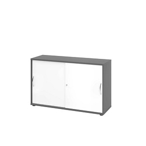 4032062304631 - Schiebetürenschrank 1752 (H x B x T) 748 x 120 x 400 mm 2 Ordnerhöhen abschließbar graphit weiß 4032062304631 Hammerbacher
