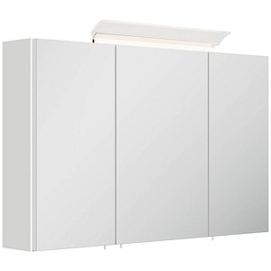 4251982674390 - Spiegelschrank 120cm inkl Design LED-Lampe und Glasböden weiss hochglanz