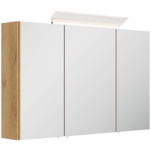 4251982674413 - Spiegelschrank 120cm inkl Design LED-Lampe und Glasböden weiss hochglanz