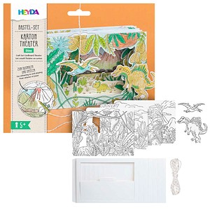 HEYDA Bastelset Karton-Theater Dino mehrfarbig