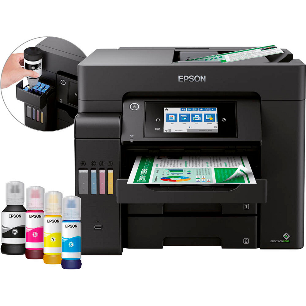 EPSON EcoTank ET-5800 4 in >> 1 Tintenstrahl-Multifunktionsdrucker schwarz büroshop24