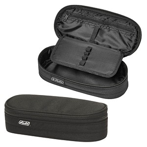 4008110521213 - herlitz Schlamper-Etui aus Nylon schwarz Klappe an Deckelklappe innen Reissverschlusstasche - 1 Stück (11415924)