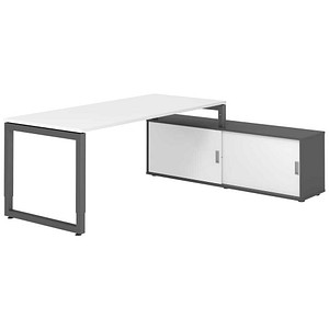 4032062332719 - Schreibtischkombination RSE19 höhenverstellbar  rechteckig weiß   graphit 4032062332719 Hammerbacher