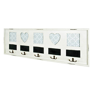 4001070283214 - Wandgarderobe 28321 weiß Holz 5 Haken 770 x 260 cm 4001070283214 HAKU Möbel