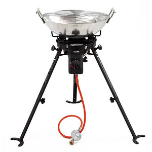 4011964030817 - tepro Garten Shanghai Gas Wok 1 Brenner Grill-Fläche (Durchmesser)=450 mm Schwarz Edelstahl