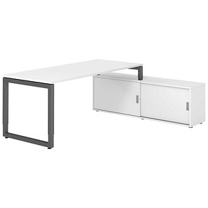 4032062332702 - Schreibtischkombination RSE19 höhenverstellbar  rechteckig weiß   graphit 4032062332702 Hammerbacher