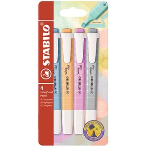 5 x Stabilo Textmarker swing cool Pastel Etui sortiert Etui VE=4 Stift