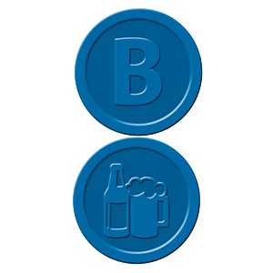 Sigel Wertmarken Chips aus Kunststoff Bier blau rund 25mm 100 Stück 4004360889462 Sigel 100 Stück