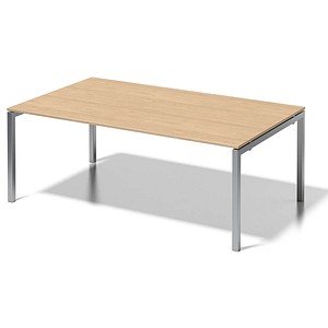BISLEY Konferenztisch Cito ahorn, silber rechteckig, 4-Fuß-Gestell silber, 200,0 x 120,0 x 74,0 cm