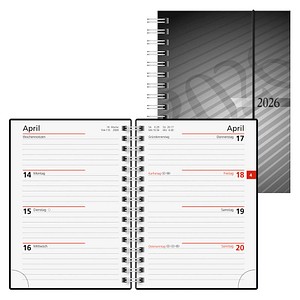 rido idé Taschenkalender mit Spirale 2026 anthrazit, 1 St.