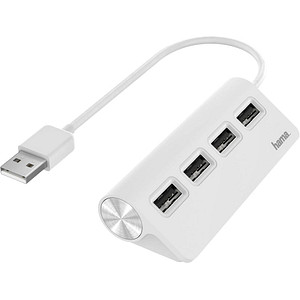 hama USB-Hub 4-fach weiß