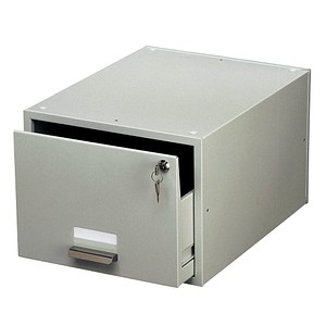 Karteikasten DIN A5 für 1.500 Karteikarten grau mit Deckel