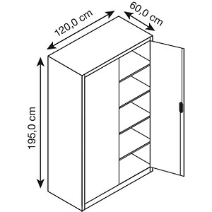 4062084609056 - Sichtfenster-Flügeltürschrank HxBxT 1950 x 1200 x 500 mm 4 Fachböden 3 Schubladen lichtgrau fernblau 4062084609056 - Sichtfenster-Flügeltürschrank HxBxT 1950 x 1200 x 500 mm 4 Fachböden 3 Schubladen lichtgrau fernblau
