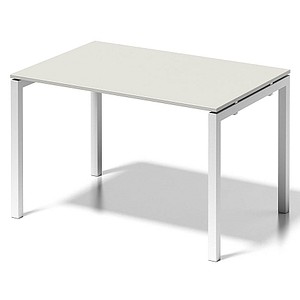 BISLEY Cito Schreibtisch grauweiß, verkehrsweiß rechteckig, 4-Fuß-Gestell weiß 120,0 x 80,0 cm