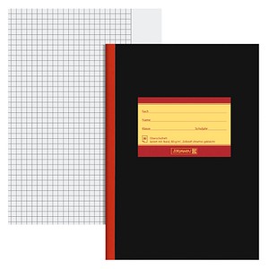 BRUNNEN Schulheft Oberschule Lineatur 10 kariert DIN A5 Außenrand, 20 Blatt, 1 St.