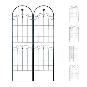 relaxdays Rankgitter Metall dunkelgrün rechteckig 50,0 x 180,0 cm, 2 St.