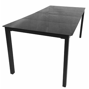 4051814377976 - Gartentisch aus Glas und Aluminium Esstisch ca H 73 B 189 x T 90 cm Anthrazit Balkontisch Gartenmöbel